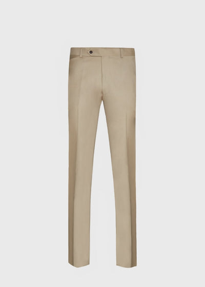 Super 110s Wool Trouser - Tan