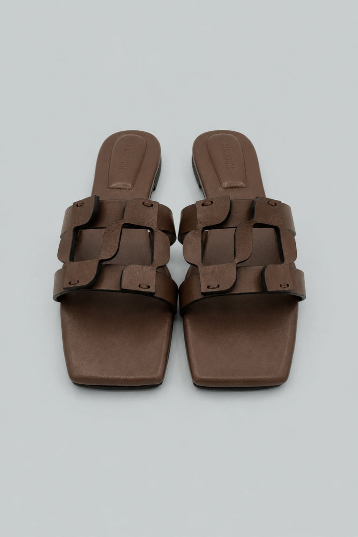 Monogram Flat Sandals - Mocha