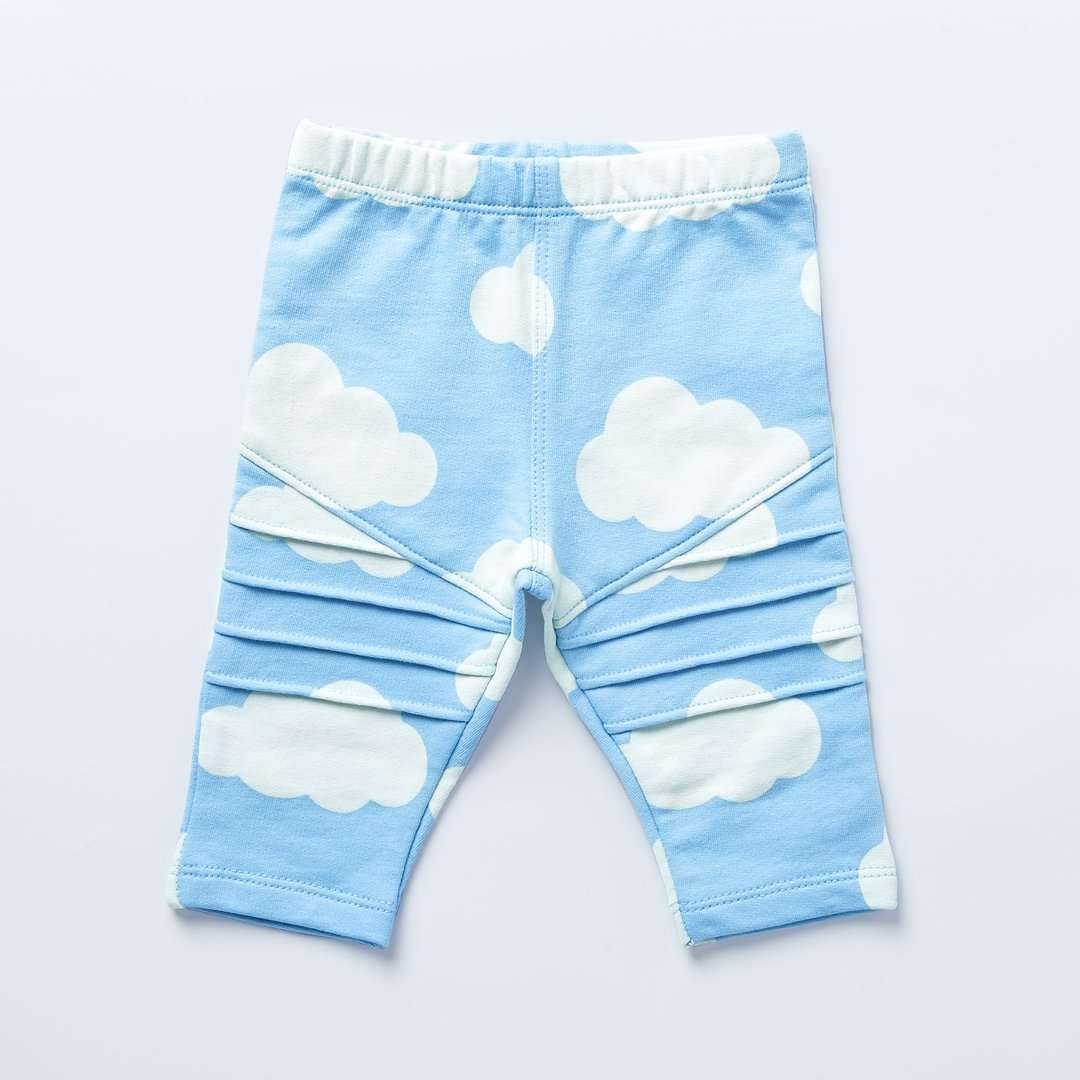 Cozy Moto Leggings - White Dream Clouds