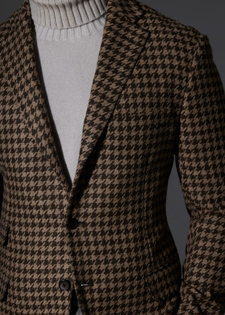 Houndstooth Soft Jacket - Brown/Tan - Blazer