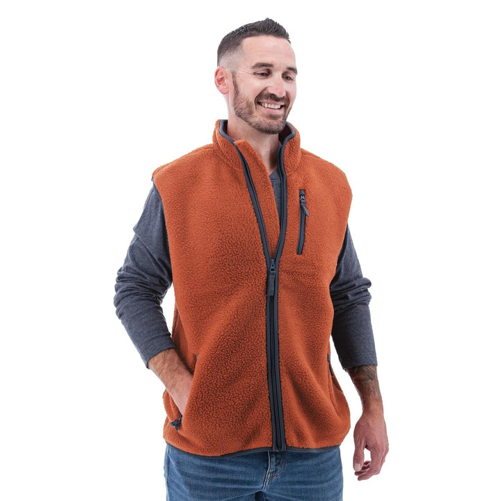 Zachary Sherpa Fleece Vest - Arabian Spice