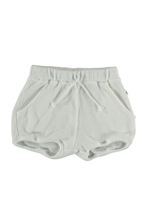 Organic Waffle Shorts - White