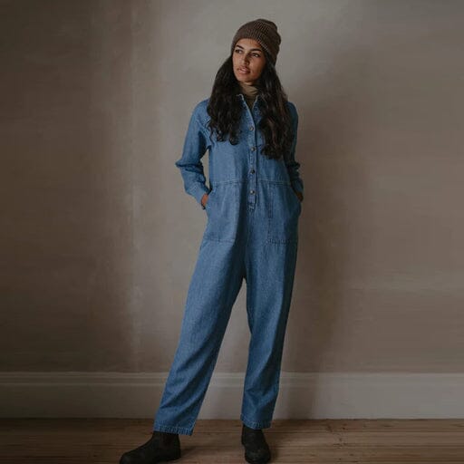 The Denim Boiler Suit Women's - Light Denim One Pieces The Simple Folk 