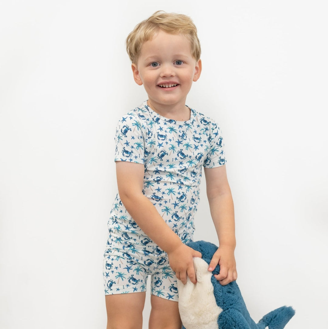 Blue Crabs Summer Pajama Set - Beach Days