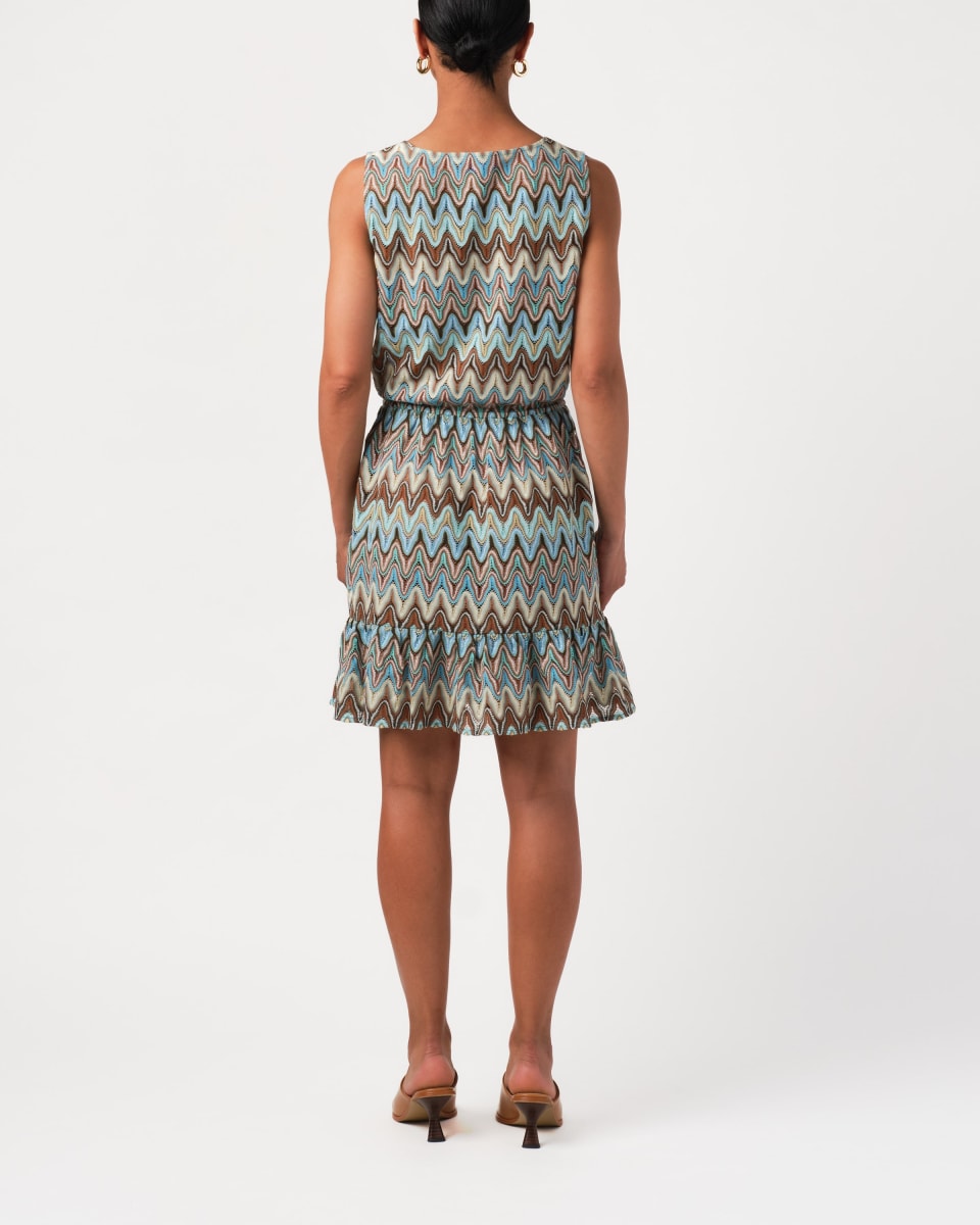 Emelia Dress - Blue Multi (Zig Zag)