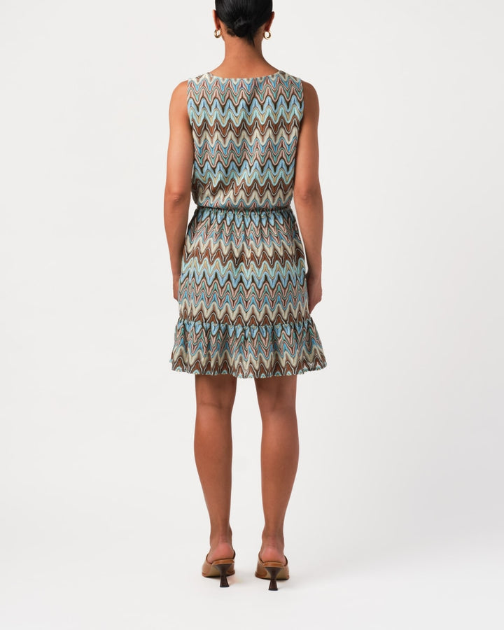 Emelia Dress - Blue Multi (Zig Zag)