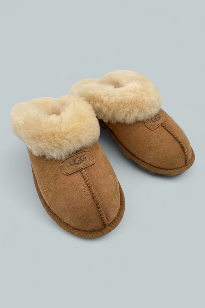 Women's Coquette Shearling Slippers - Chestnut