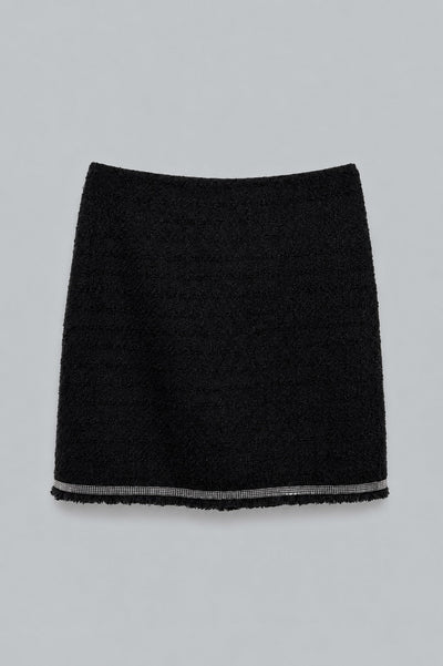 Tweed Mini Skirt - Black