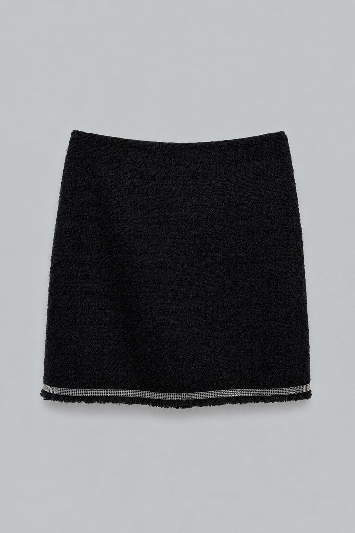 Tweed Mini Skirt - Black