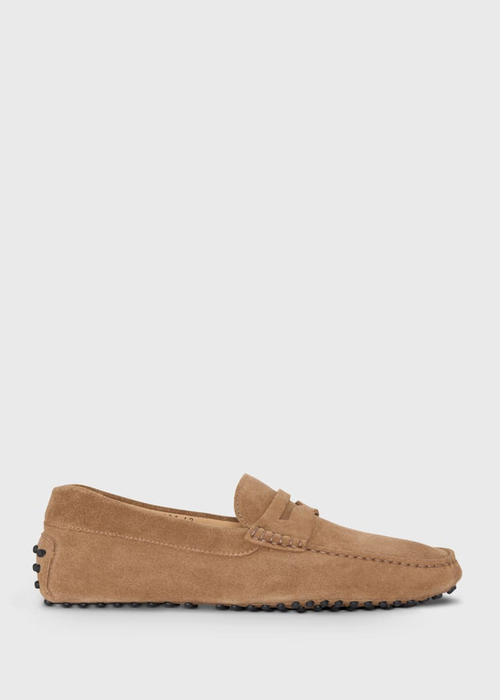 Dario Suede Driving Loafer - Natural