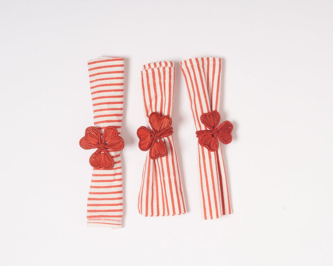 Dinner Napkins - Set of 4 - Red Stripe