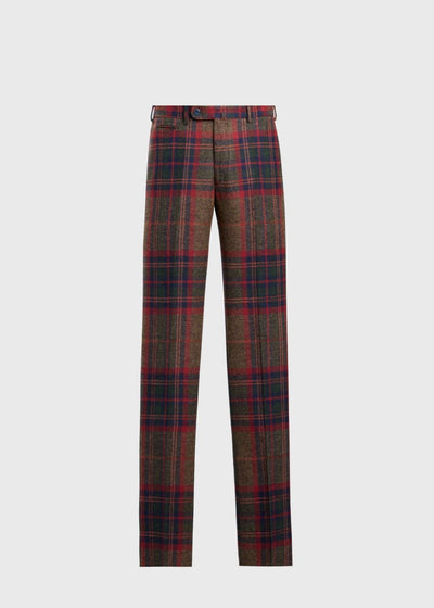 Shetland Wool Plaid Dress Trouser - Red/Green