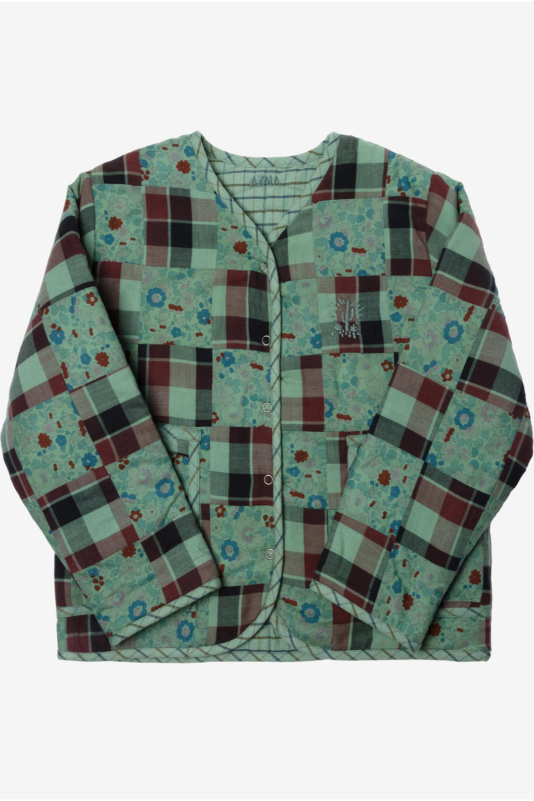 Reversible Kids Jacket - Celadon Patchwork