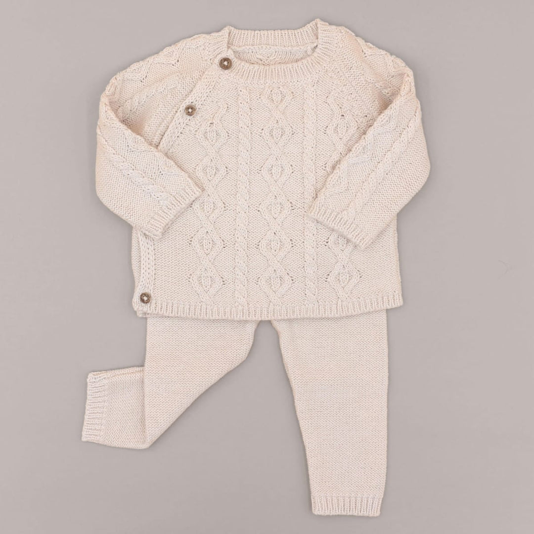 Nordic Knits Cardigan + Leggings Set - Oatmeal