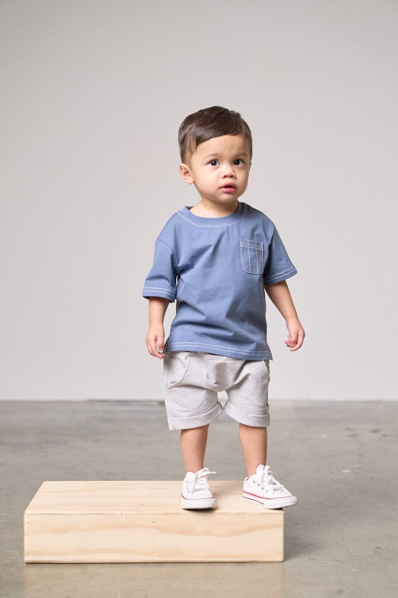 Contrast Thread Tee - Blue