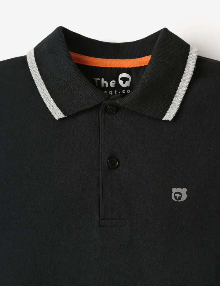 Organic LS Jersey Polo - Black Ink