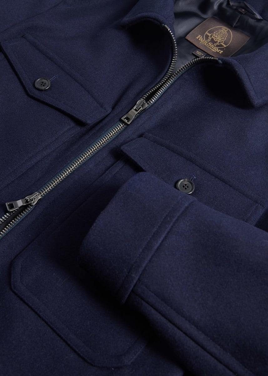 Wool Zip Jacket - Navy