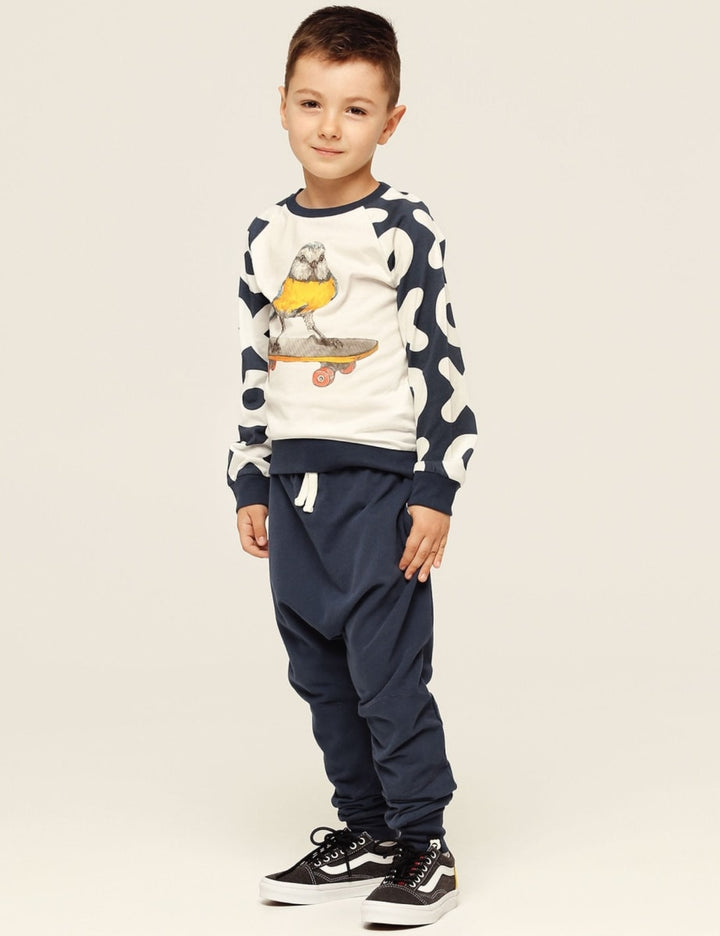 Organic Long Sleeve Raglan Tee - Skateboard Birdie