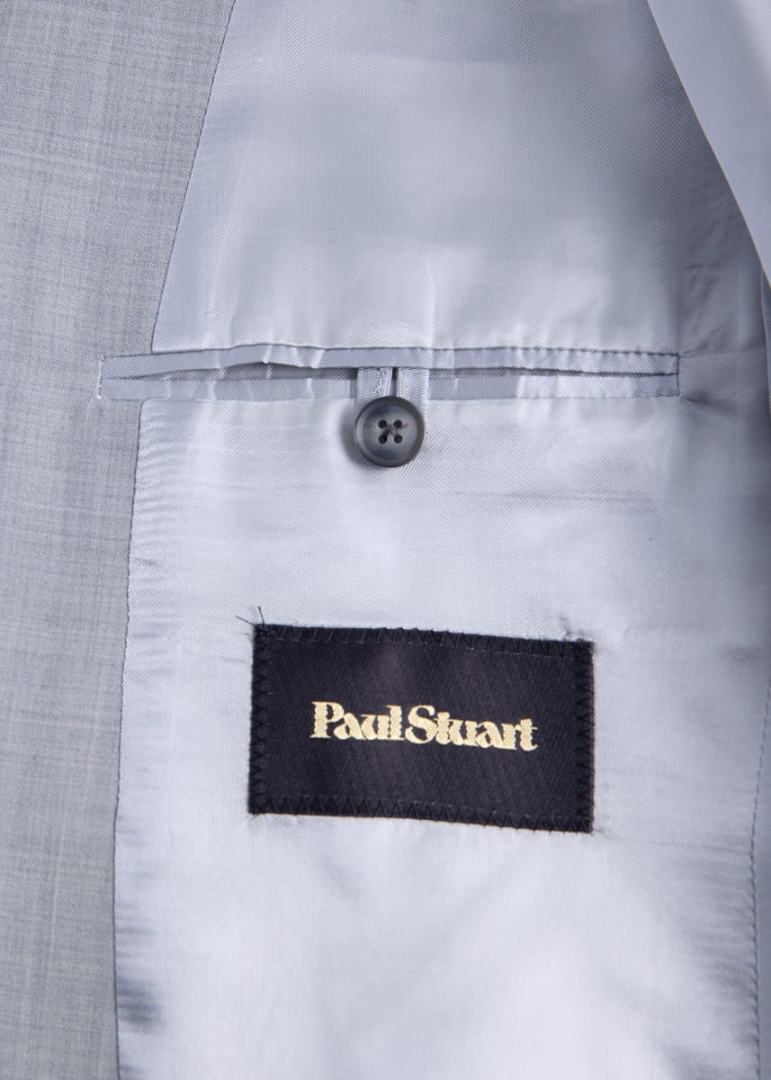 Textured Solid Wool Suit - Light Grey