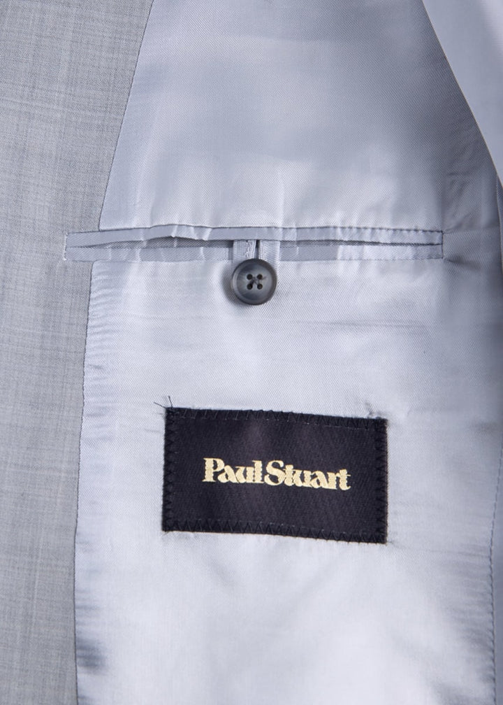 Textured Solid Wool Suit - Light Grey