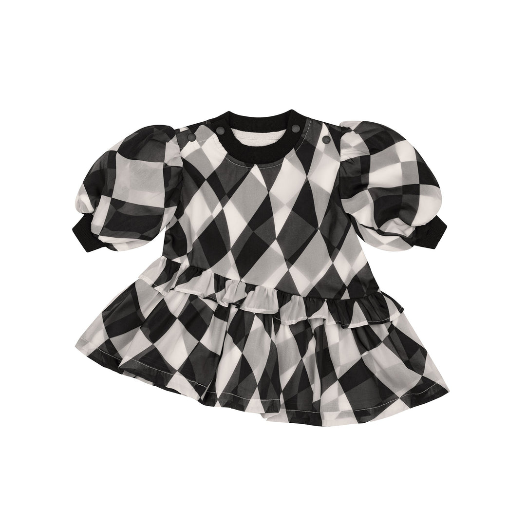 Baby Terry and Organza Dress - Black