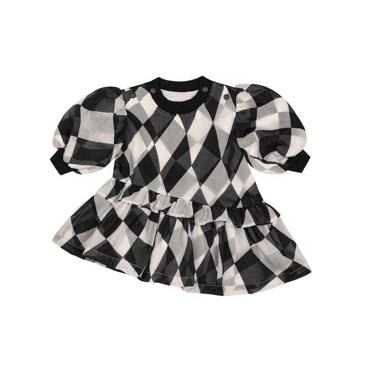 Baby Terry and Organza Dress - Black