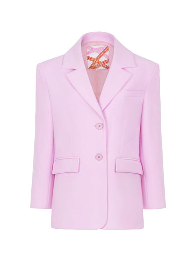 Padded Double Breasted Jacket - Pink - Blazer