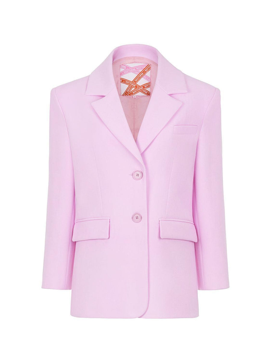 Padded Double Breasted Jacket - Pink - Blazer