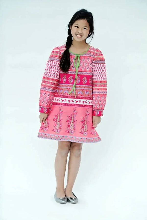 Paisley & Floral Shift Dress - Pink - Dresses