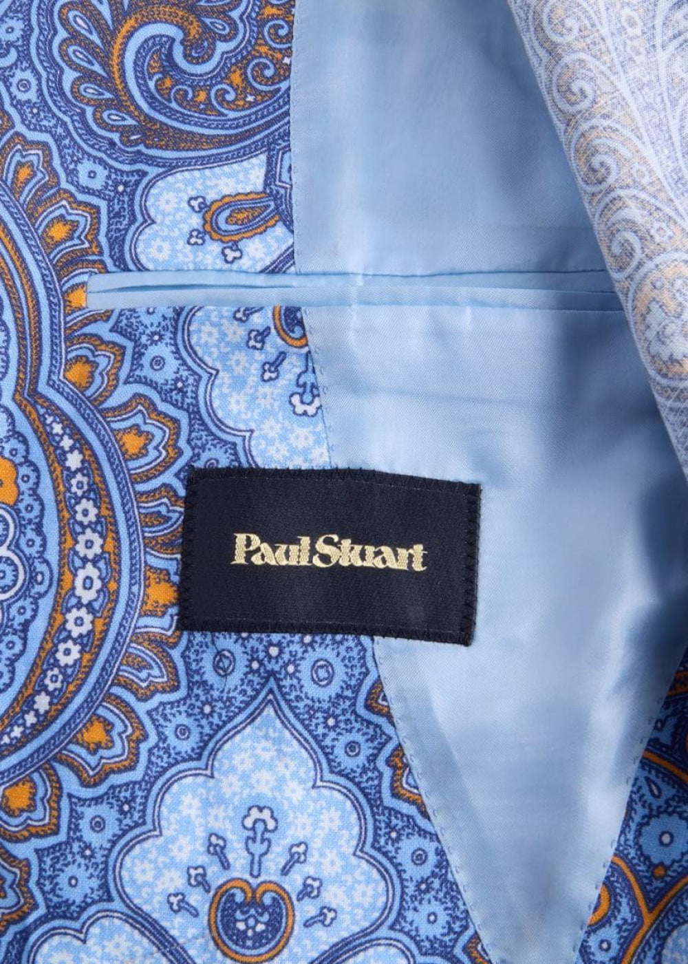 Paisley Linen Jacket - Blue/Orange - Blazer