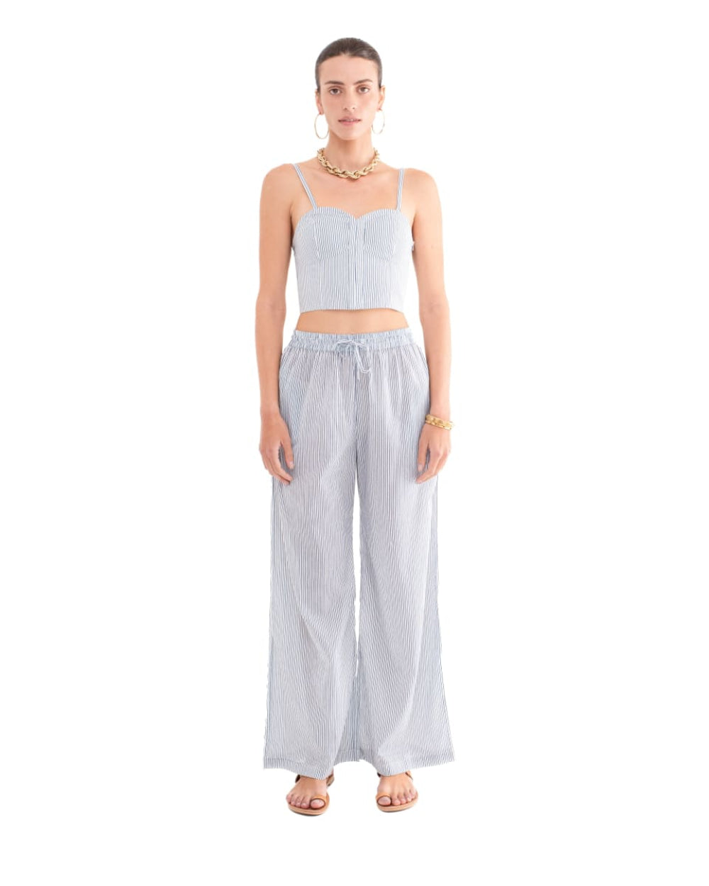 Palazzo Pants - Blue Stripe - Pants