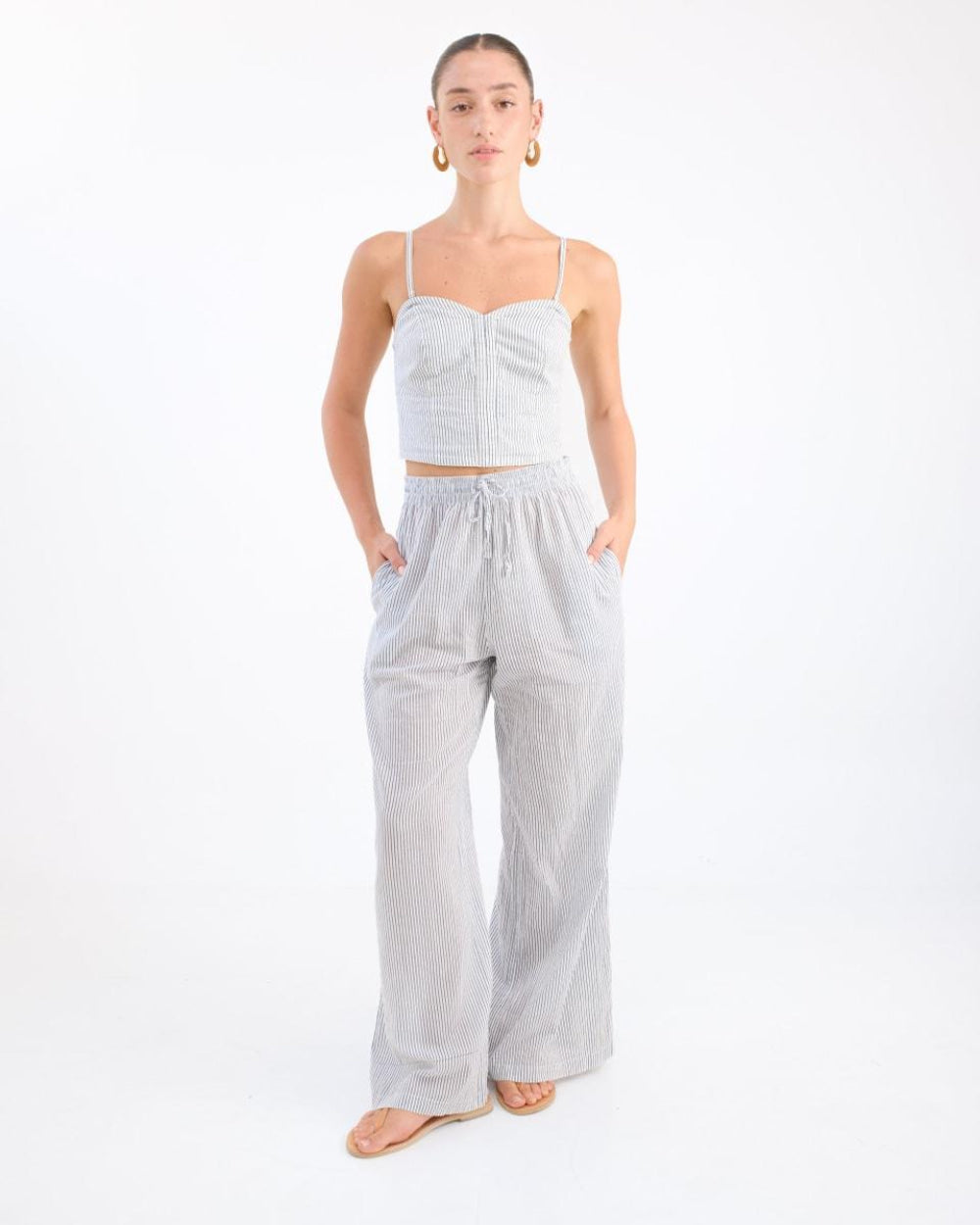 Palazzo Pants - Blue Stripe - Pants