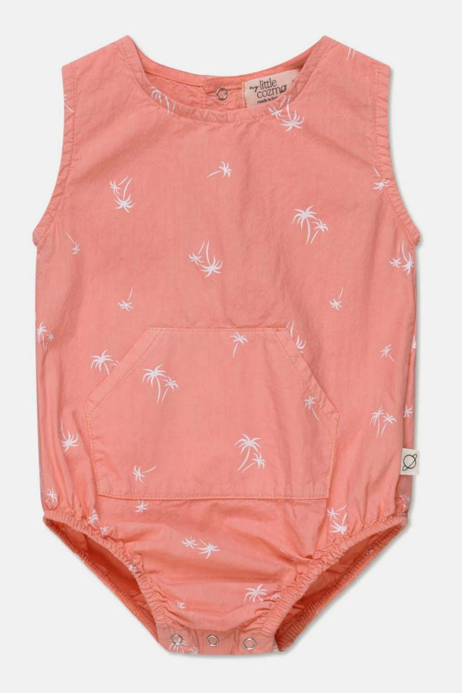 Palm-print baby romper - Coral - 6M - Romper