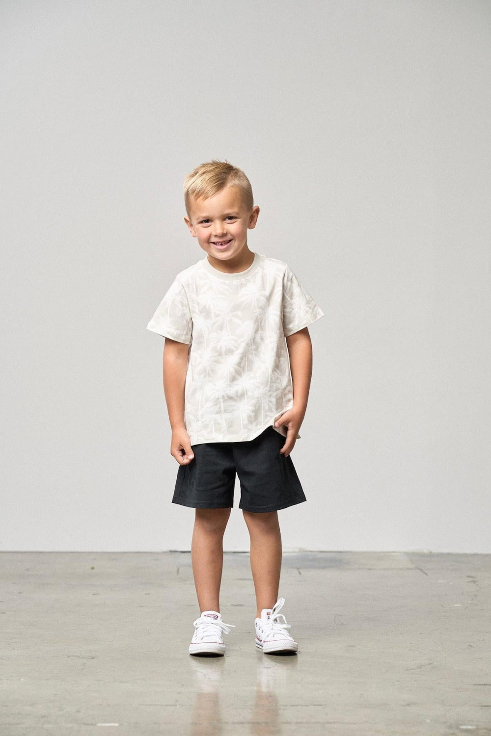 Palm Print Tee - Frost - T-shirt
