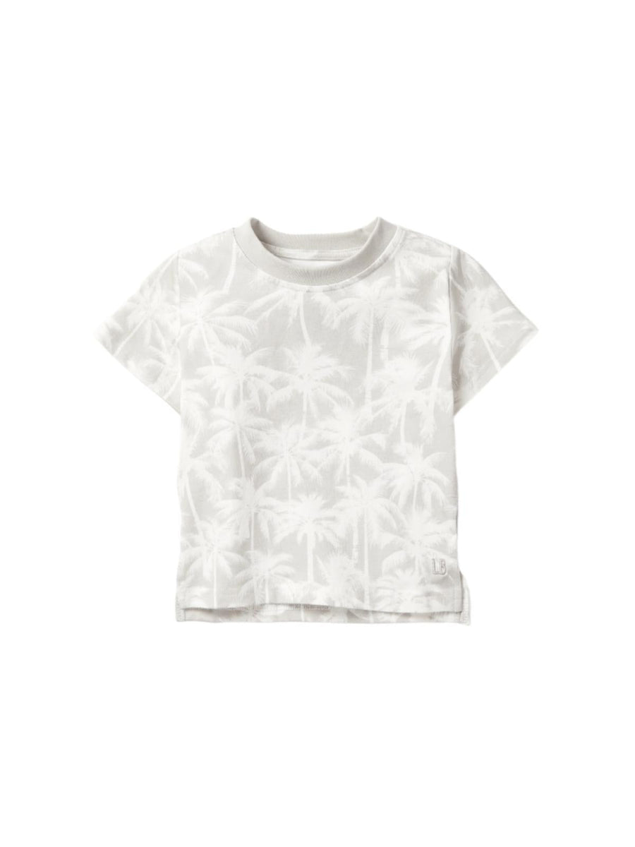 Palm Print Tee - Frost - T-shirt