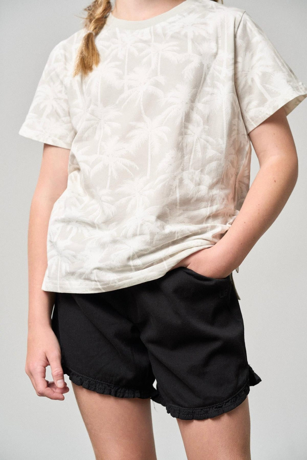 Palm Print Tee - Frost - T-shirt