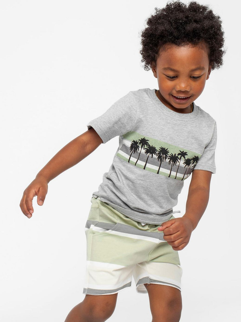 Palm Striped Tee - T-shirt