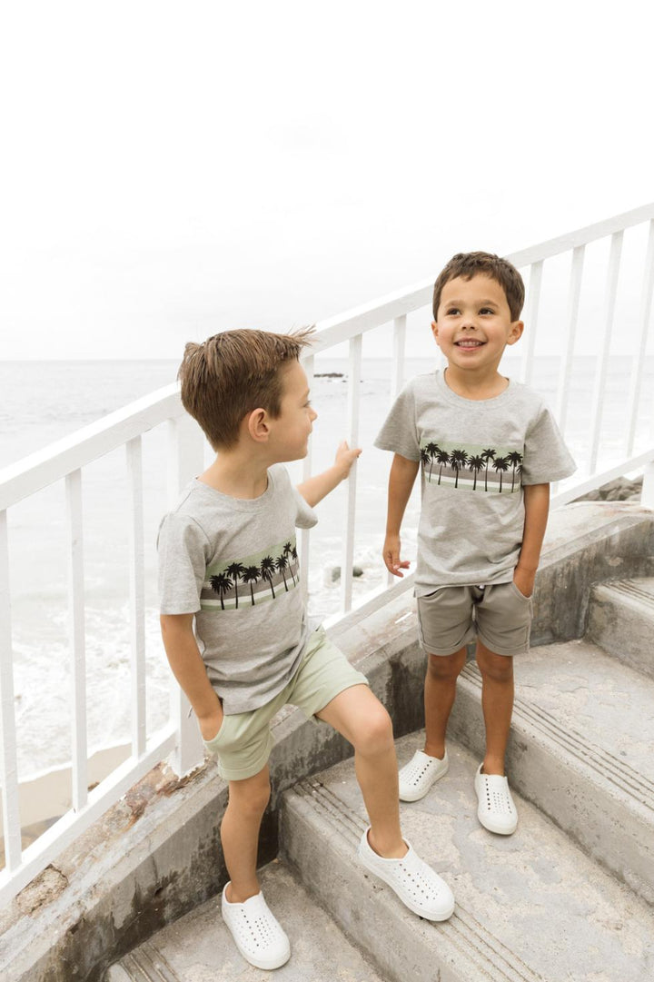 Palm Striped Tee - T-shirt