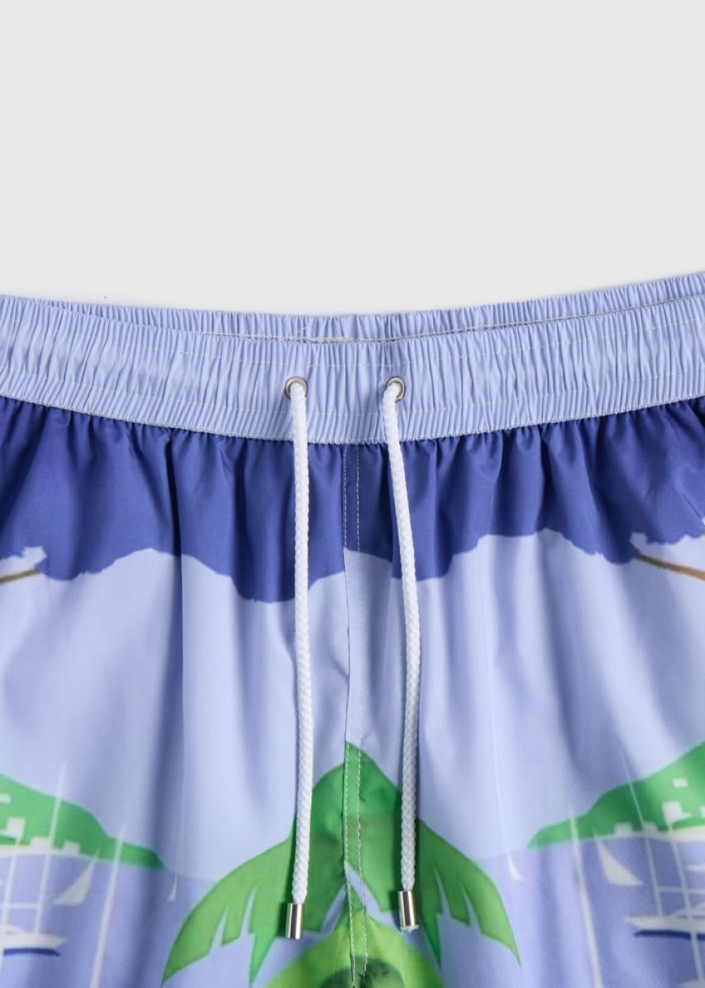 Palm Tree and Lake Scene Swim Trunk - Multi - Swim Trunk