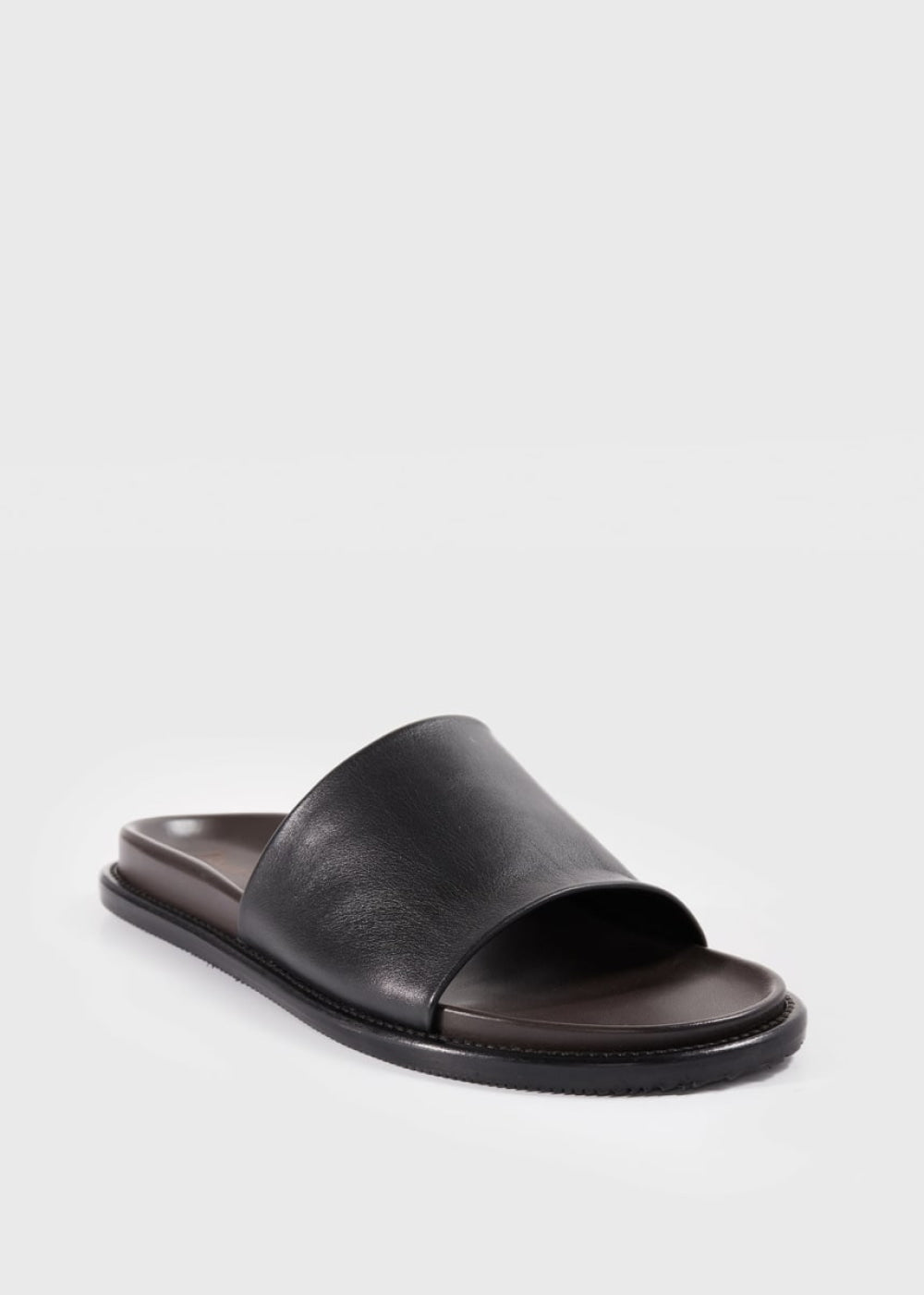 Palma Leather Slide - Black - Sandal