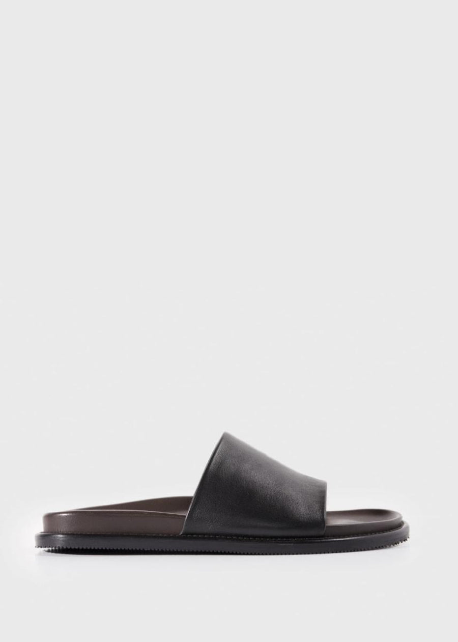 Palma Leather Slide - Black - Sandal