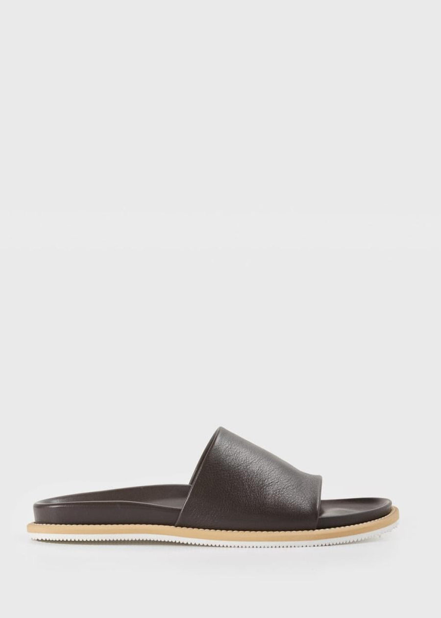 Palma Leather Slide - Dark Brown - 9 - Sandal