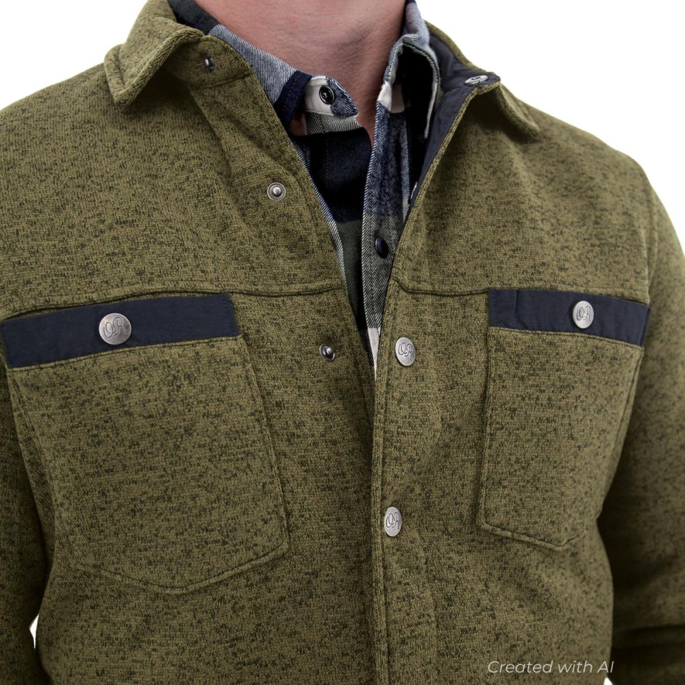 Palmer Fleece Shirt-Jac - Olive - Button Down Shirt