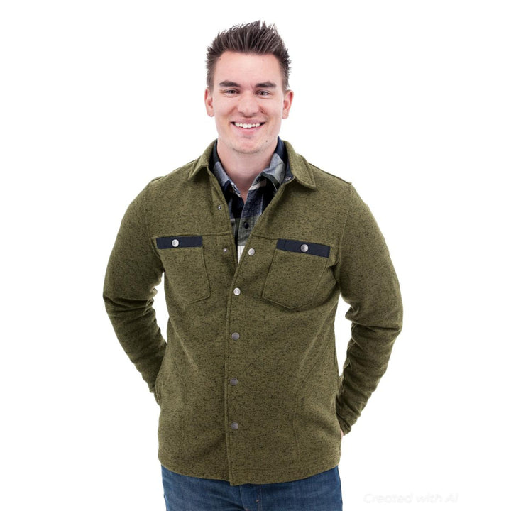 Palmer Fleece Shirt-Jac - Olive - Button Down Shirt