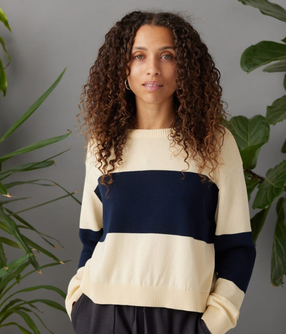 Palmer Sweater - Sun Fade/Dark Blue - Sweater
