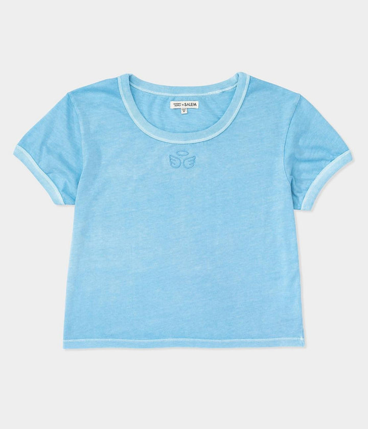 Pastel Cropped Tee - Blue - T-shirt