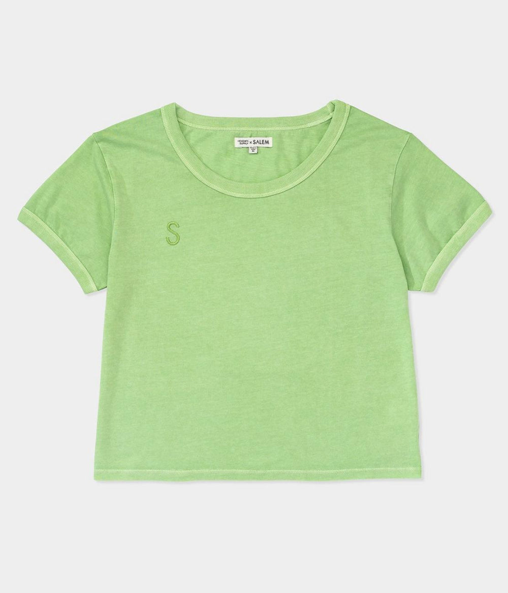 Pastel Cropped Tee - Green - T-shirt