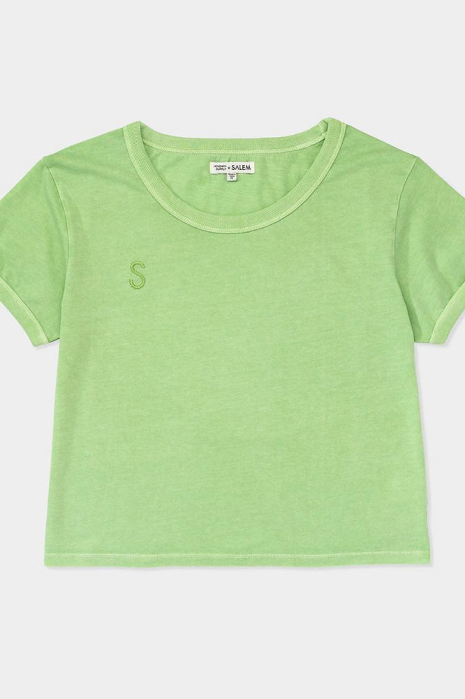 Pastel Cropped Tee - Green - T-shirt