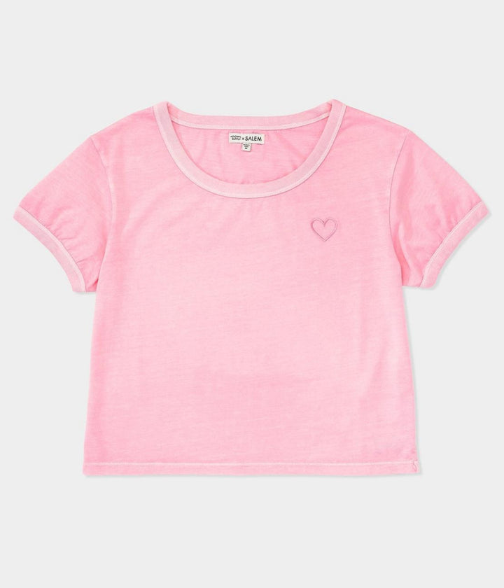 Pastel Cropped Tee - Pink - T-shirt