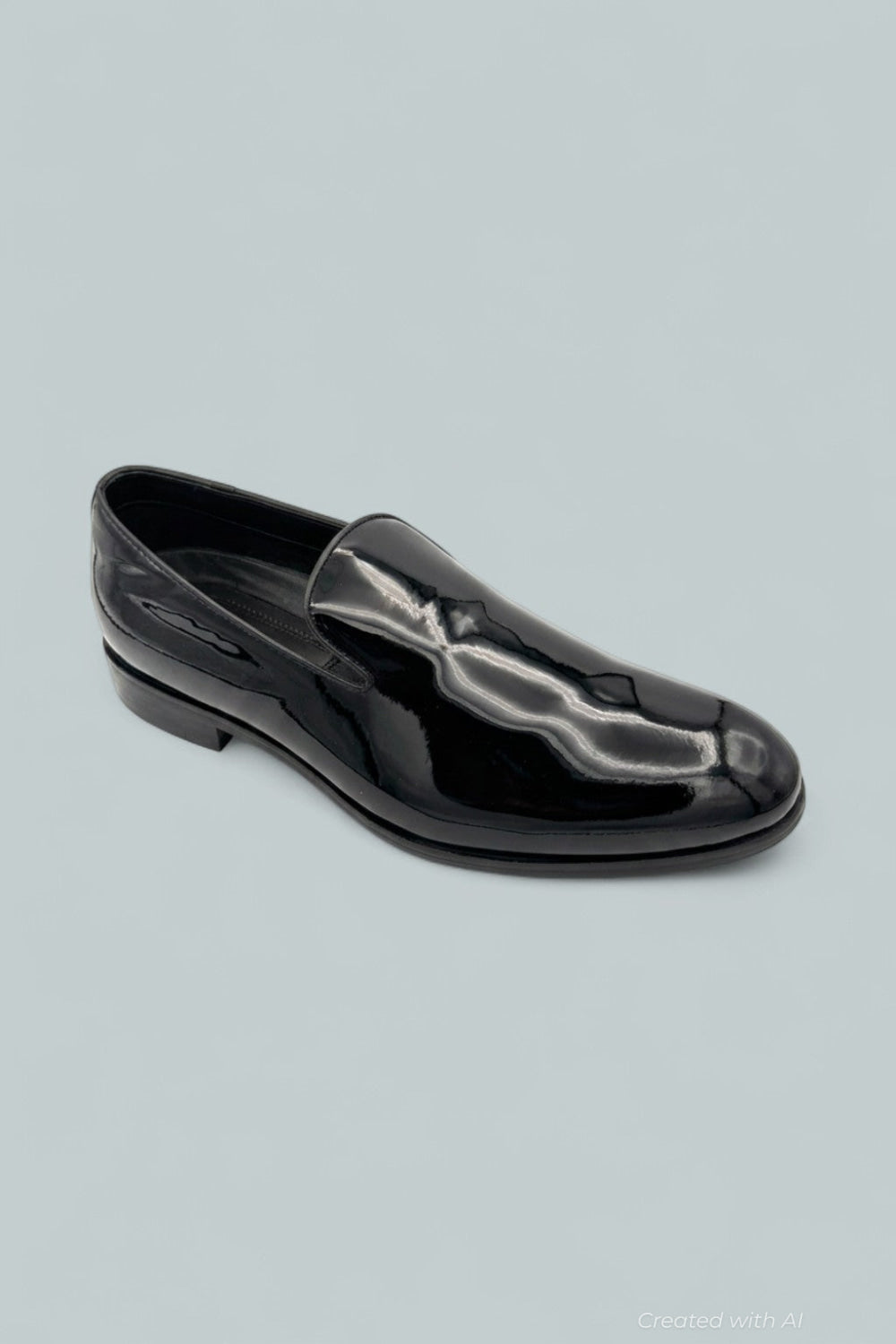 Patent Leather Slip On Dress Shoes - Black Pate - Loafers